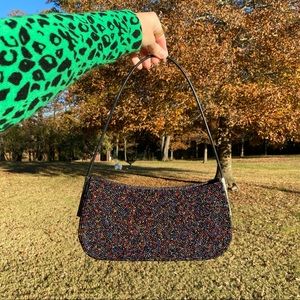 C. Marie Vintage Y2K Allover Beaded Baguette Shoulder Bag